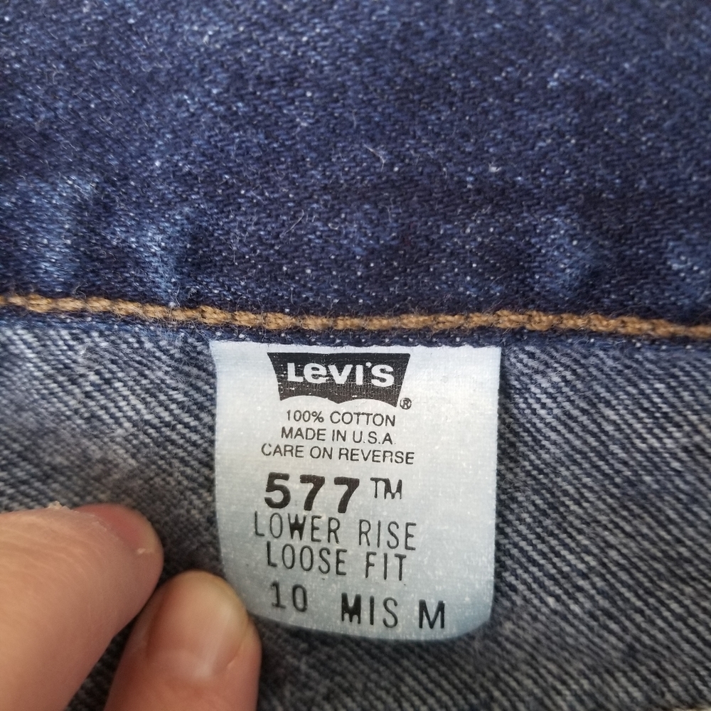 LEVI 577 frayed hem sz 10 cropped flared jeans - Picture 9 of 10